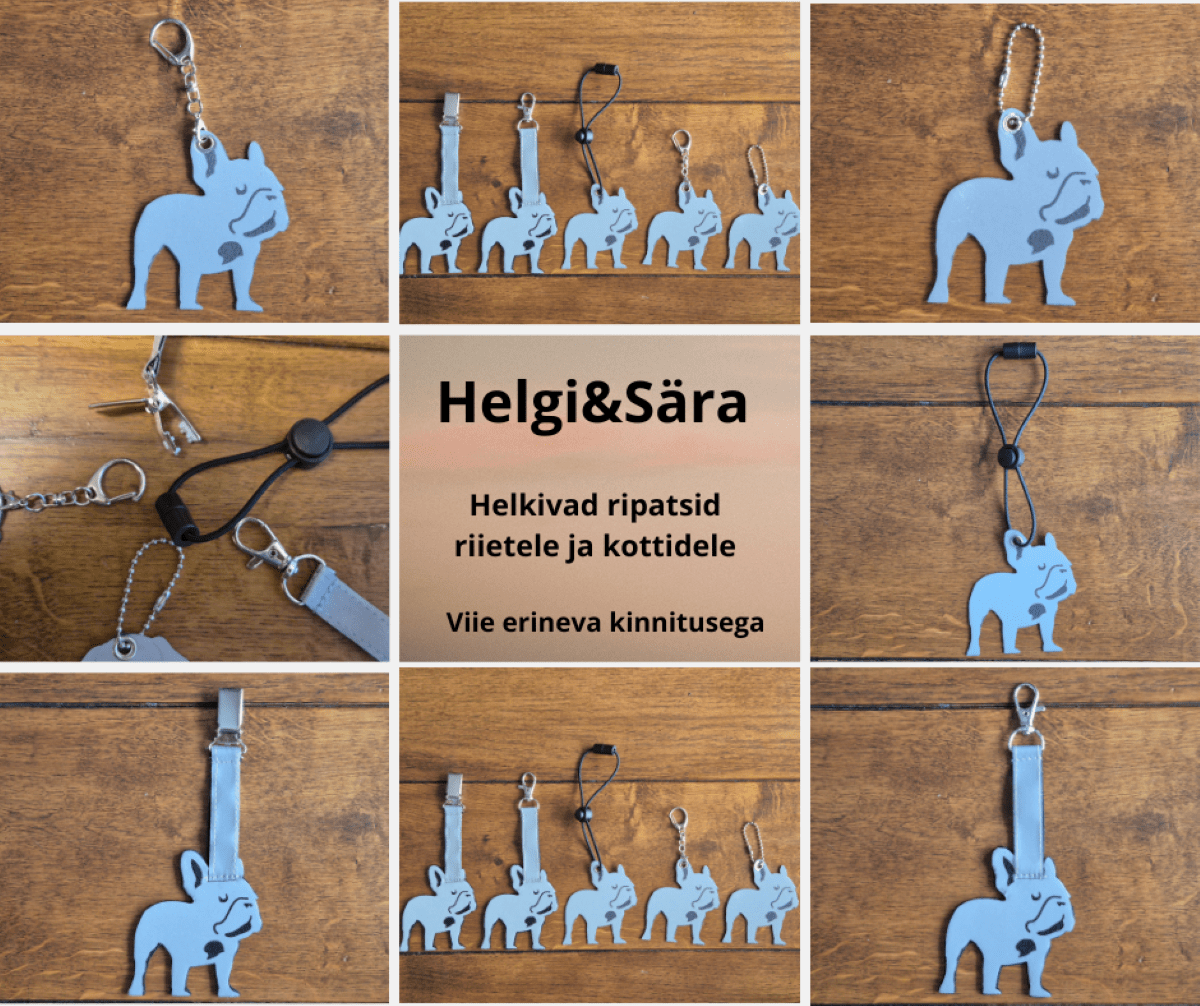 Prantsuse Buldog helkur käsitöö helkiv ripats Prantsuse Buldog helkur
