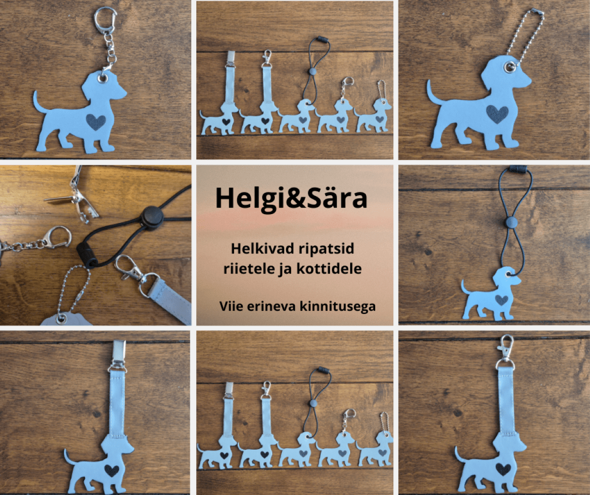 Taksikoer helkur käsitöö helkiv ripats helkur Taksikoer helkur