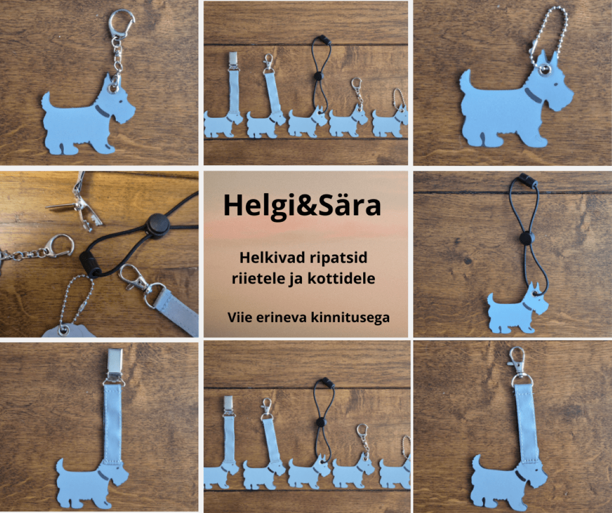 Terjer helkur käsitöö helkiv ripats helkur Terjer helkur