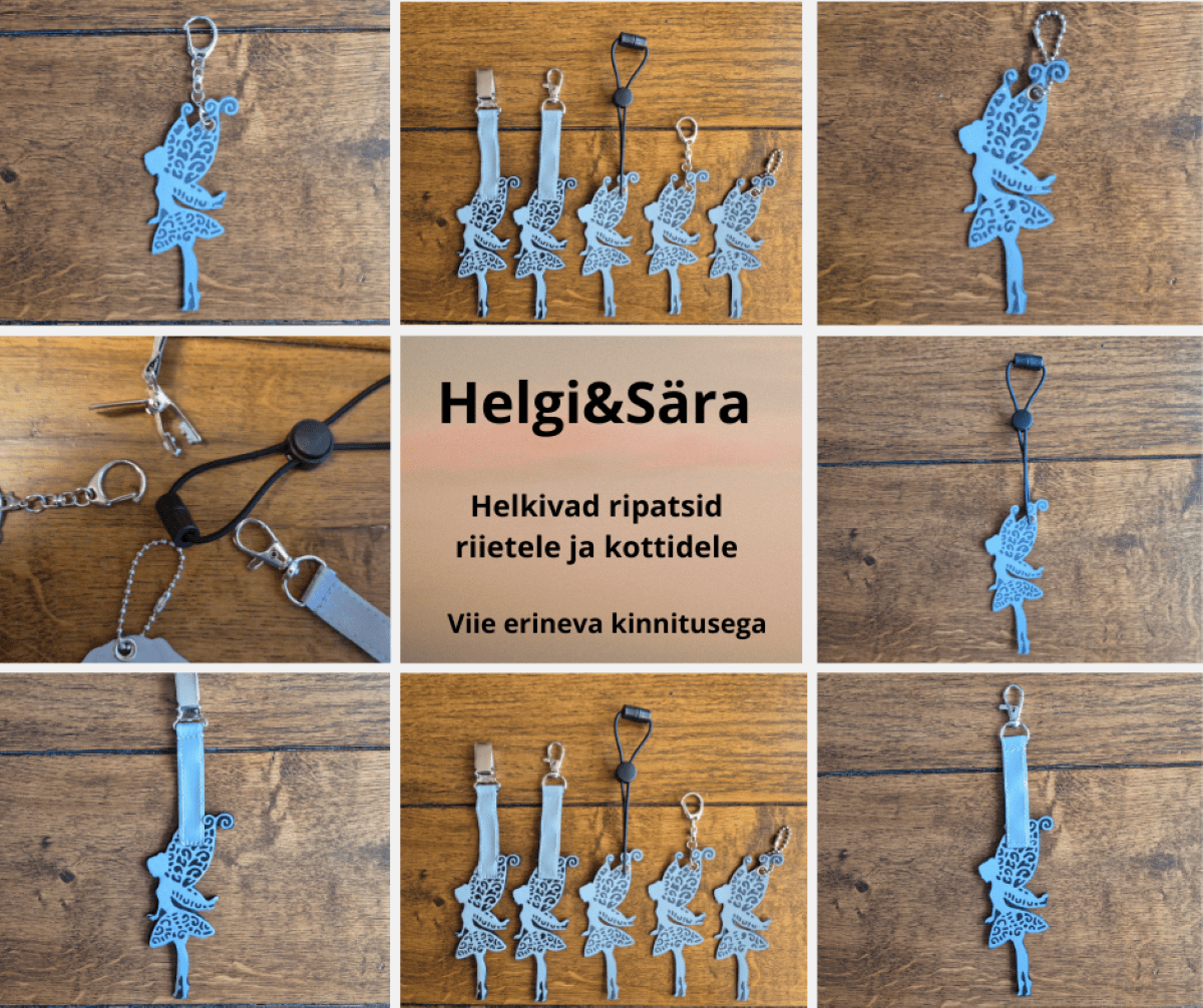 Tiibadega tüdruk helkur käsitöö helkiv ripats Tiibadega tüdruk helkur